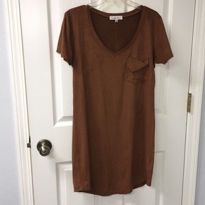 Chestnut Brown Suede Dress